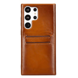 Samsung Galaxy S23 Ultra Snap - on Full Cover Leather Case with Credit Card Slots by Hardiston - premium Samsung S - 23 Cases