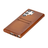Samsung Galaxy S23 Ultra Snap - on Full Cover Leather Case with Credit Card Slots by Hardiston - premium Samsung S - 23 Cases