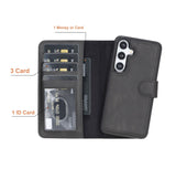Samsung Galaxy S24 Magnetic Detachable Leather Wallet Case by Hardiston - premium Samsung S - 24 Cases