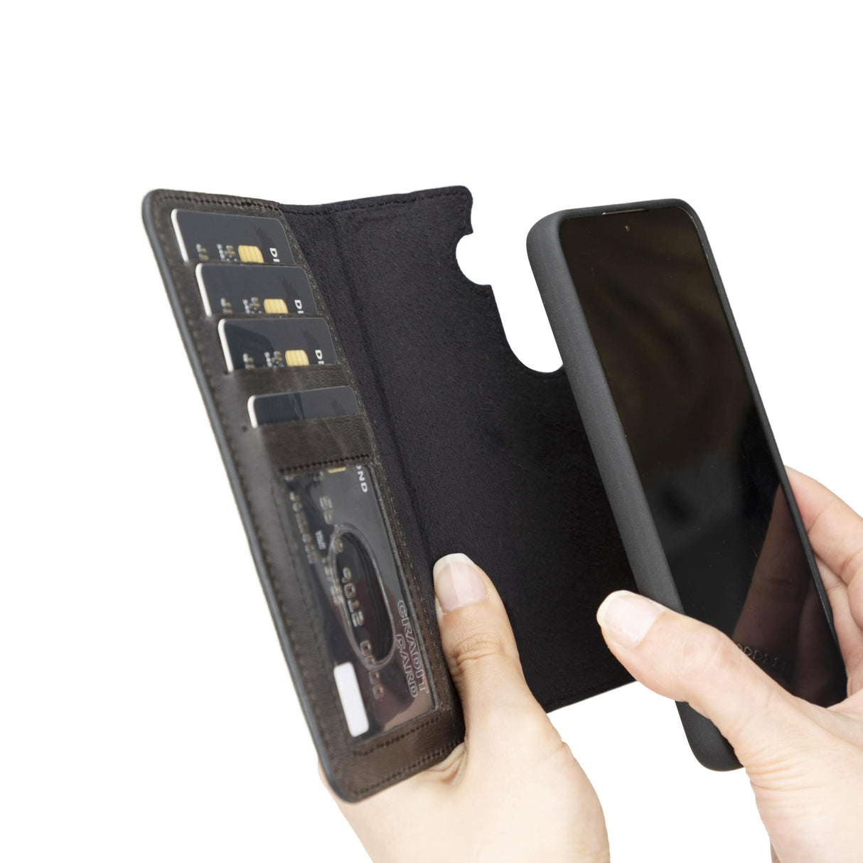 Samsung Galaxy S24 Magnetic Detachable Leather Wallet Case by Hardiston - premium Samsung S - 24 Cases