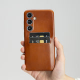 Samsung Galaxy S24 Plus Snap - on Full Cover Leather Case with Credit Card Slots by Hardiston - premium Samsung S - 24 Cases