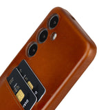 Samsung Galaxy S24 Snap - on Full Cover Leather Case with Credit Card Slots by Hardiston - premium Samsung S - 24 Cases