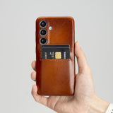 Samsung Galaxy S24 Snap - on Full Cover Leather Case with Credit Card Slots by Hardiston - premium Samsung S - 24 Cases