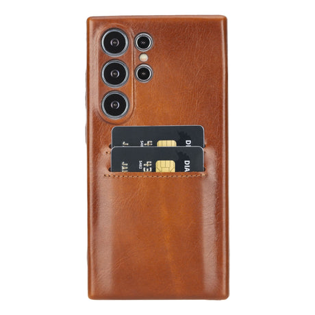 Samsung Galaxy S24 Ultra Snap - on Full Cover Leather Case with Credit Card Slots by Hardiston - premium mws_apo_generated