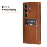 Samsung Galaxy S24 Ultra Snap - on Full Cover Leather Case with Credit Card Slots by Hardiston - premium Samsung S - 24 Cases