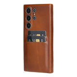 Samsung Galaxy S24 Ultra Snap - on Full Cover Leather Case with Credit Card Slots by Hardiston - premium Samsung S - 24 Cases