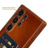 Samsung Galaxy S24 Ultra Snap - on Full Cover Leather Case with Credit Card Slots by Hardiston - premium Samsung S - 24 Cases
