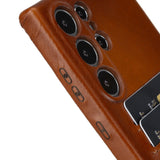 Samsung Galaxy S24 Ultra Snap - on Full Cover Leather Case with Credit Card Slots by Hardiston - premium Samsung S - 24 Cases