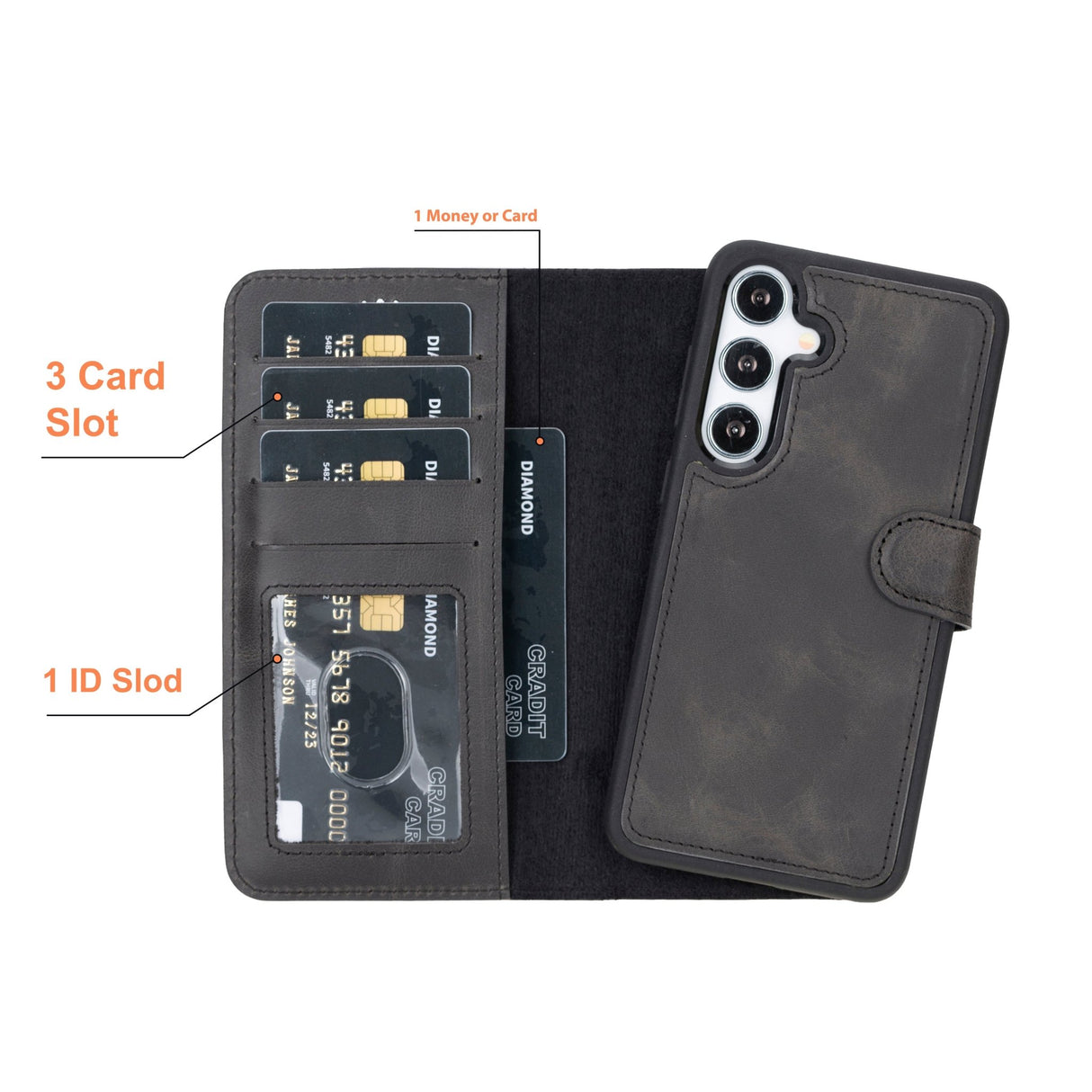 Samsung Galaxy S25 Plus Leather Wallet Case by Hardiston - premium mws_apo_generated
