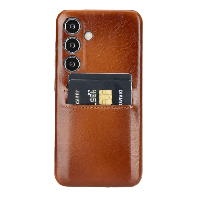 Samsung Galaxy S25 Snap - on Full Cover Leather Case with Credit Card Slots by Hardiston - premium mws_apo_generated