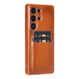 Samsung Galaxy S25 Ultra Snap - on Full Cover Leather Case with Credit Card Slots by Hardiston - premium Samsung S - 25 Cases