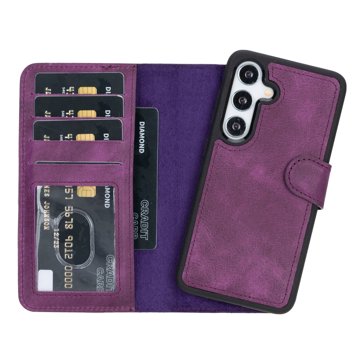 Samsung Galaxy S26 Magnetic Detachable Leather Wallet Case by Hardiston - premium Samsung S - 26 Cases