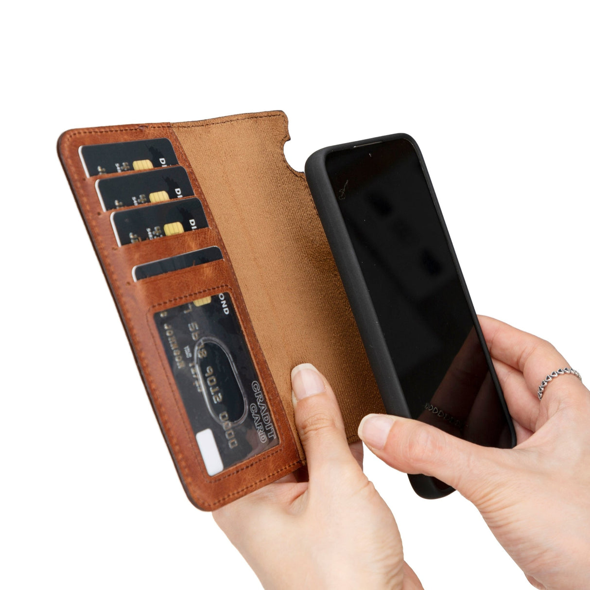 Samsung Galaxy S26 Plus Magnetic Detachable Leather Wallet Case by Hardiston - premium Samsung S - 26 Cases