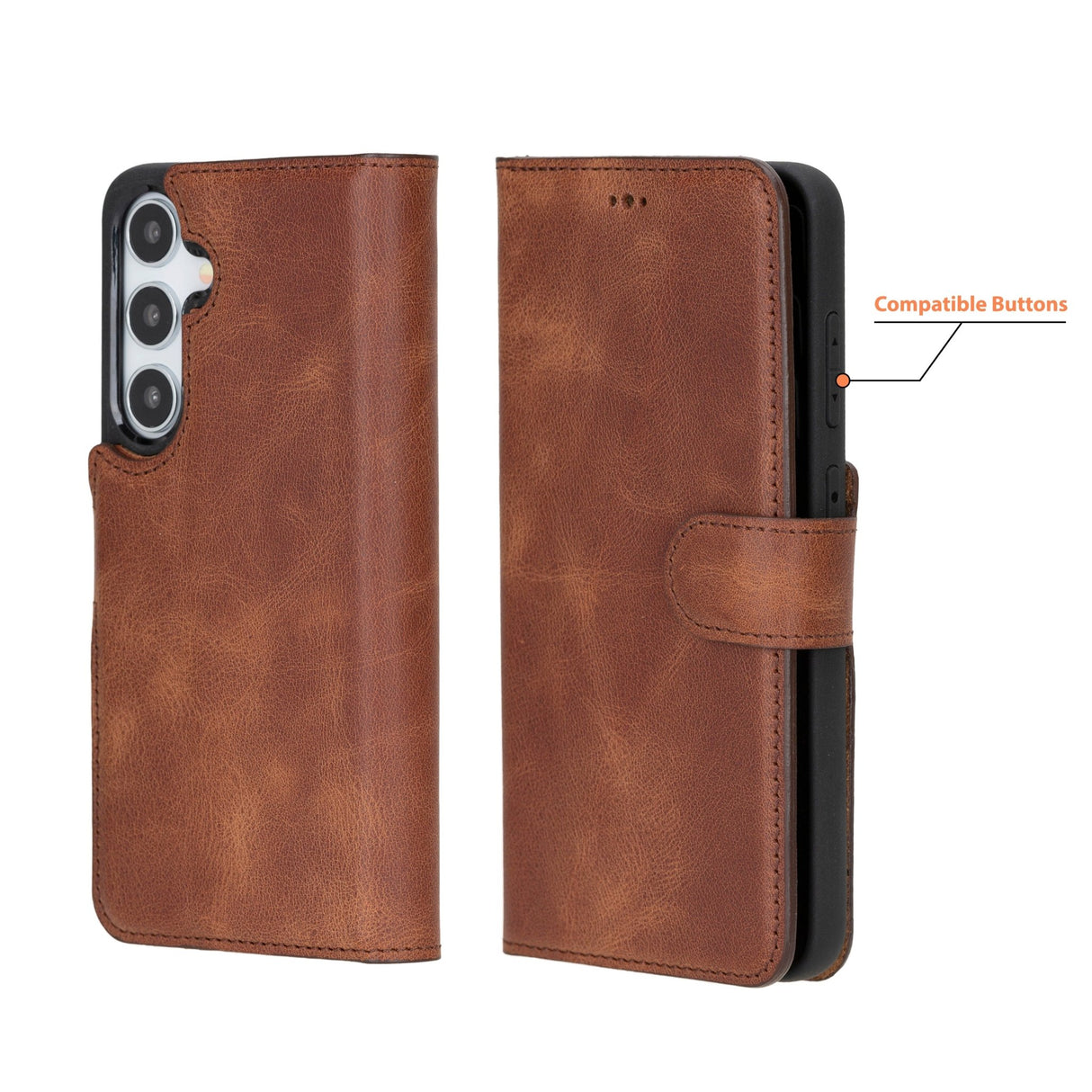 Samsung Galaxy S26 Plus Magnetic Detachable Leather Wallet Case by Hardiston - premium Samsung S - 26 Cases