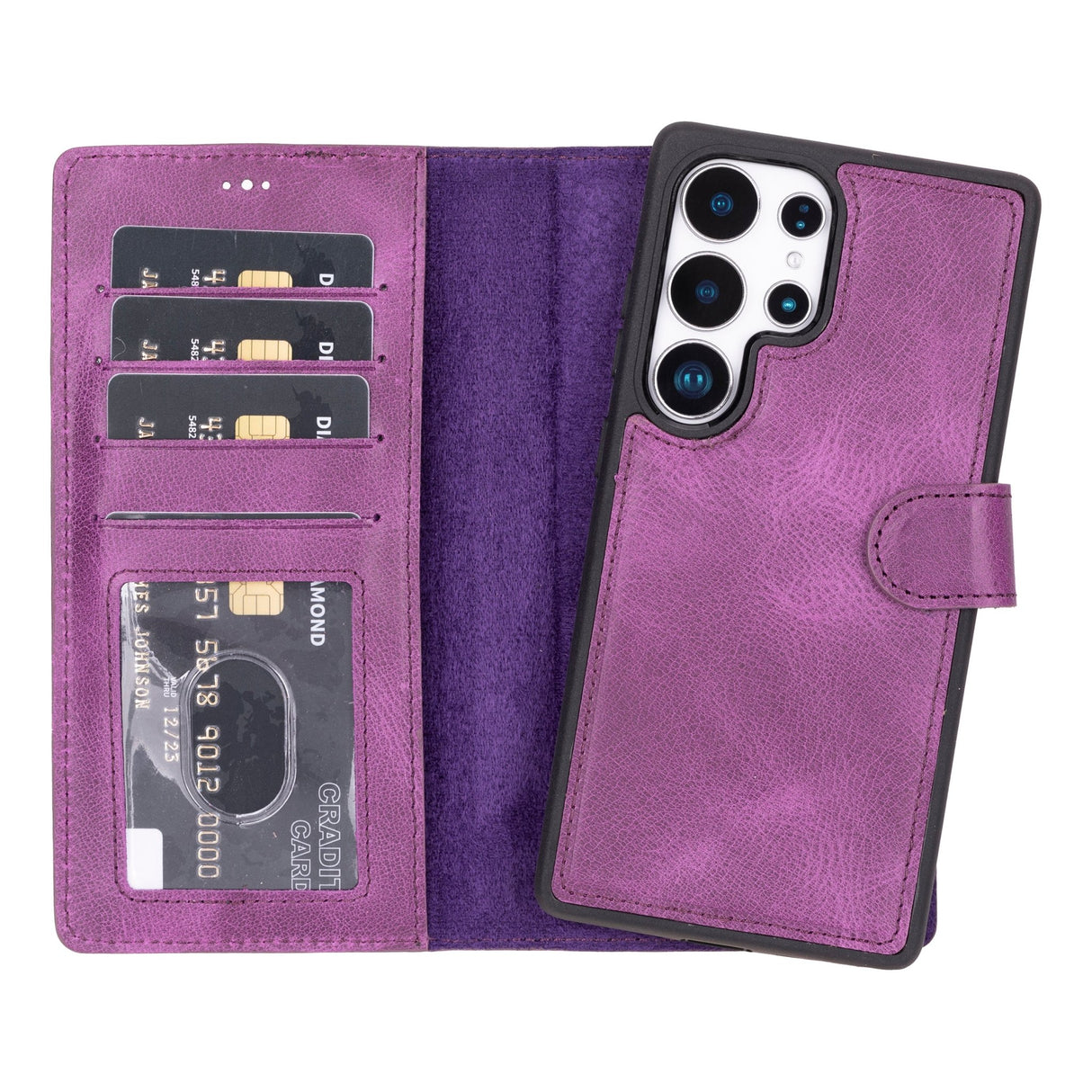Samsung Galaxy S26 Ultra Magnetic Detachable Leather Wallet Case by Hardiston - premium Samsung S - 26 Cases