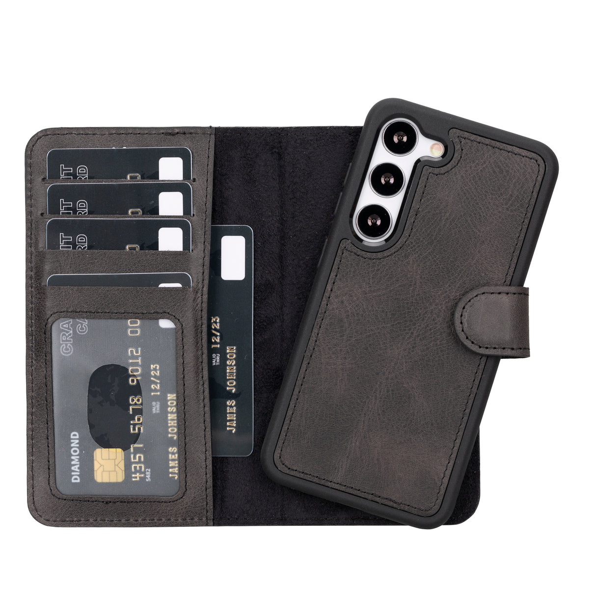 Samsung Galaxy S23 Magnetic Detachable Leather Wallet Case