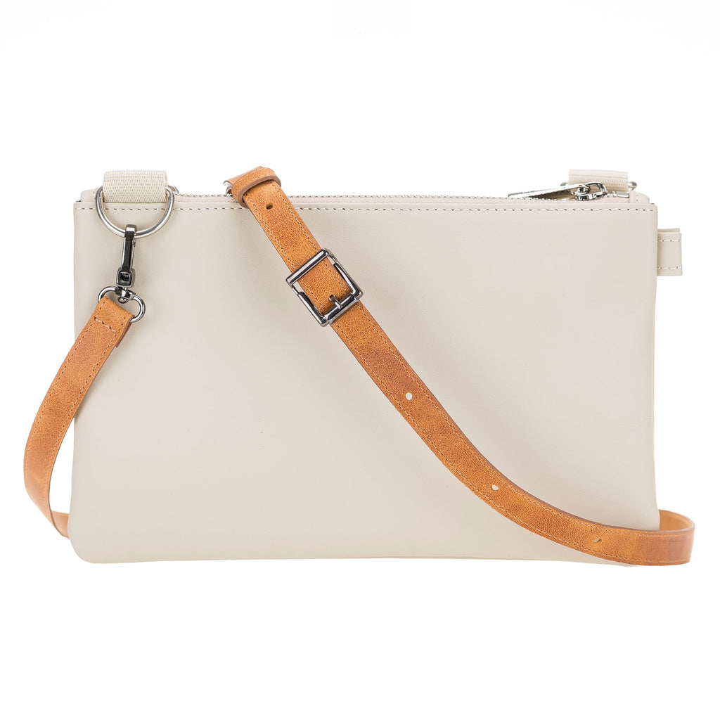 Amber Luxury Leather Cross-body Strap Wristlet bag with Metal Clip - Hardiston - 3