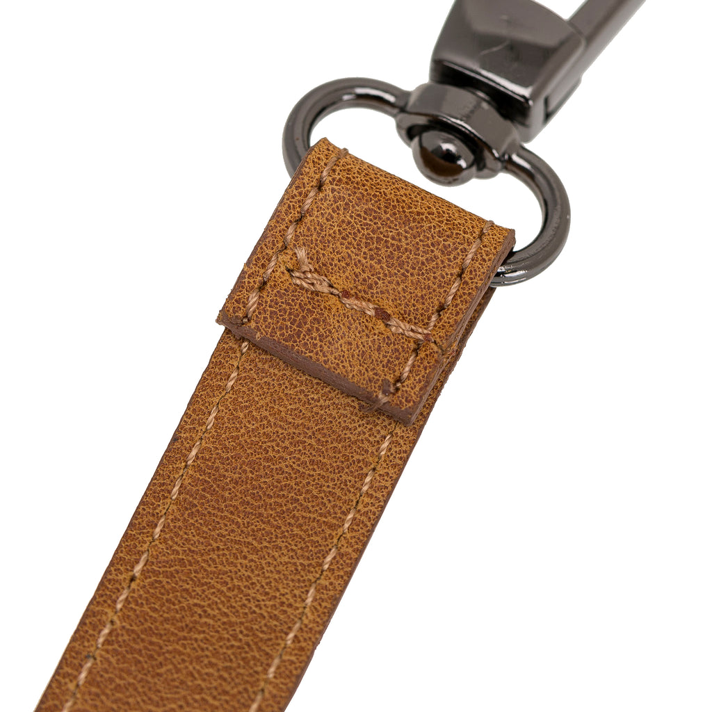 Amber Luxury Leather Cross-body Strap Wristlet bag with Metal Clip - Hardiston - 5