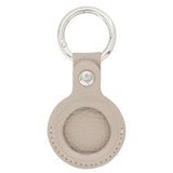 Beige Leather Apple AirTag Case Holder with Key Ring - Hardiston Leather - 2