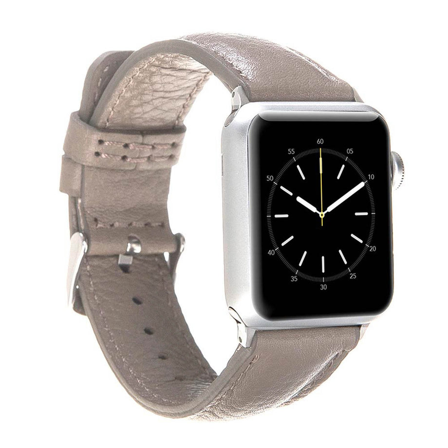 Beige leather apple online watch band