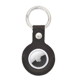 Black Leather Apple AirTag Case Holder with Key Ring - Hardiston Leather - 1