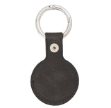 Black Leather Apple AirTag Case Holder with Key Ring - Hardiston Leather - 3