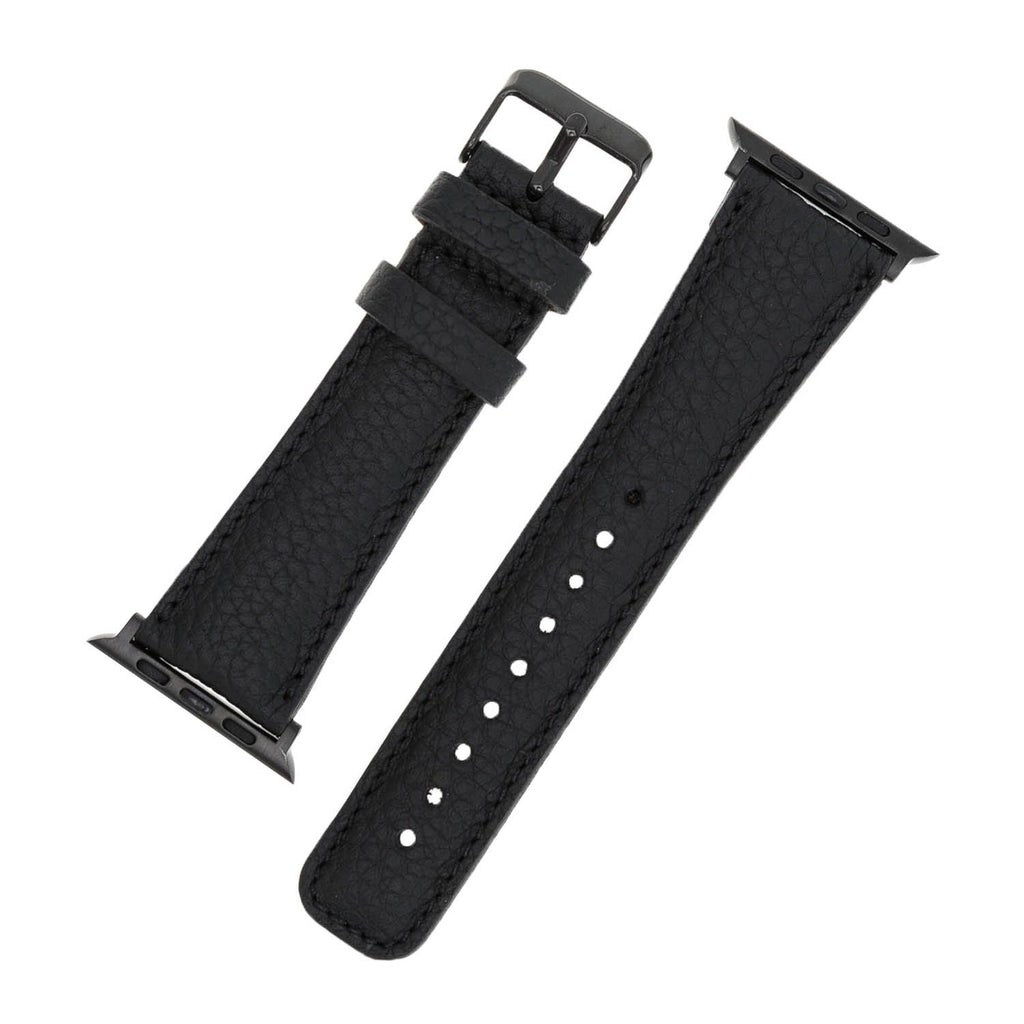 Black Leather Apple Watch Band or Strap 38mm, 40mm, 42mm, 44mm for All Series - Venito - Leather - 4