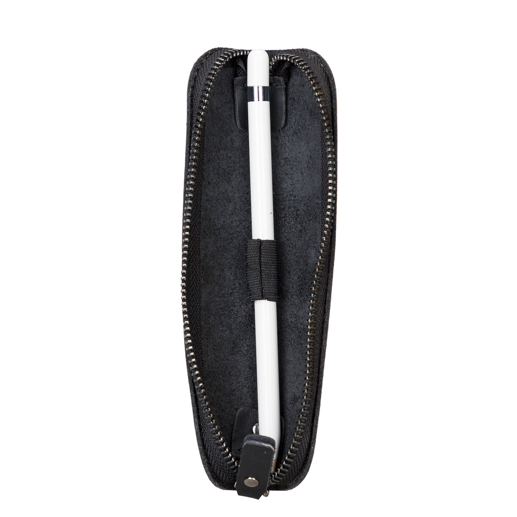 Black Luxury Apple Pencil Leather Case with Zipper - Hardiston - 3