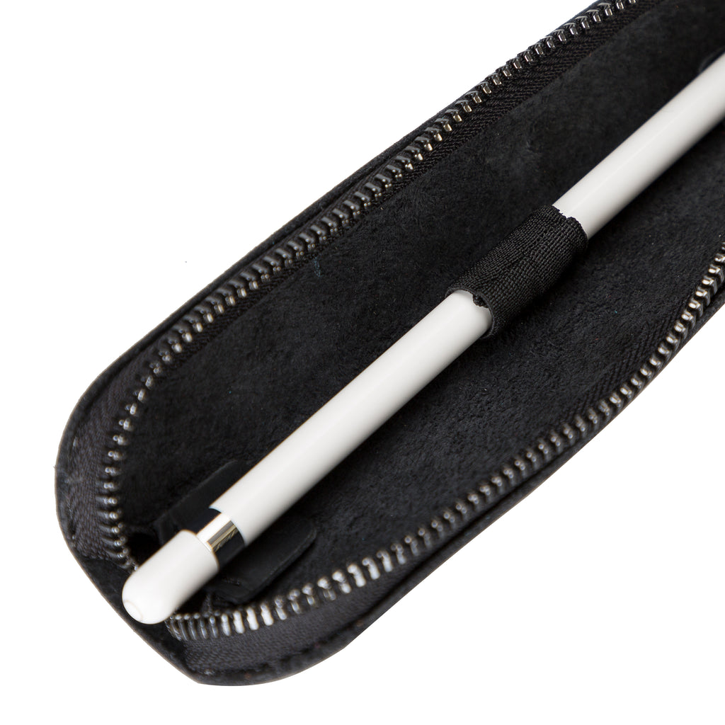 Black Luxury Apple Pencil Leather Case with Zipper - Hardiston - 4