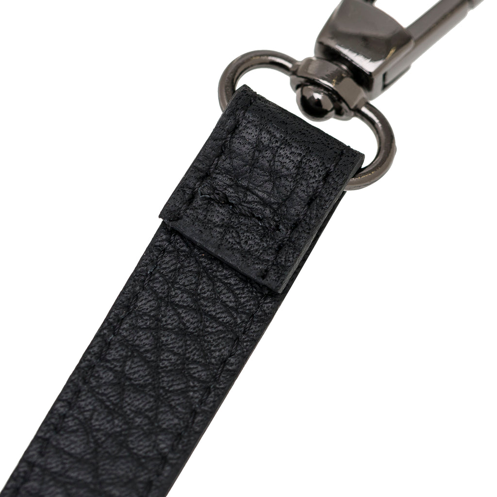 Magnetic Keychain Wristle Long Strap | Black, Vegan Leather | LaVieatrac Black | Gray