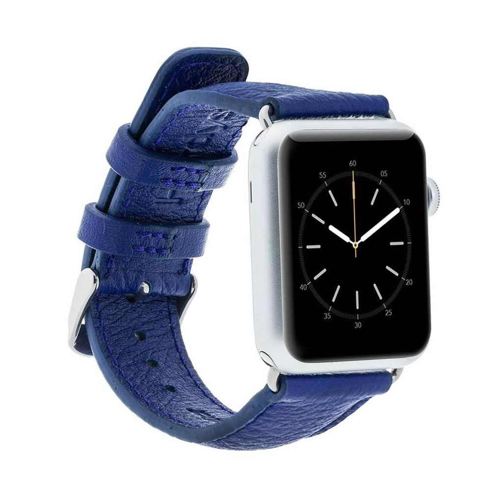 Blue Leather Apple Watch Band or Strap 38mm, 40mm, 42mm, 44mm for All Series - Venito - Leather - 1