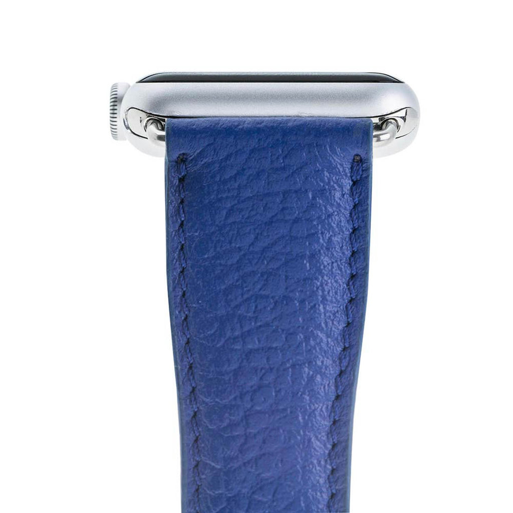 Blue Leather Apple Watch Band or Strap 38mm, 40mm, 42mm, 44mm for All Series - Venito - Leather - 3