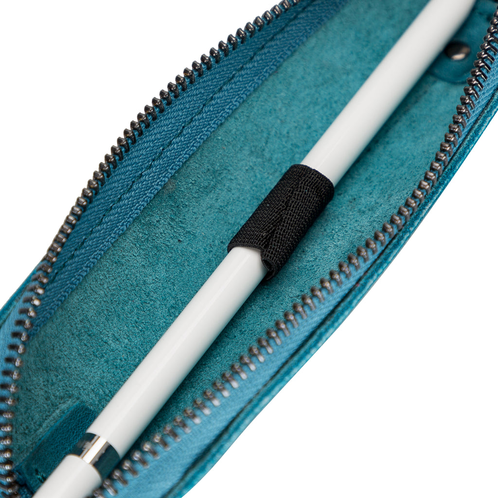 Blue Luxury Apple Pencil Leather Case with Zipper - Hardiston - 4