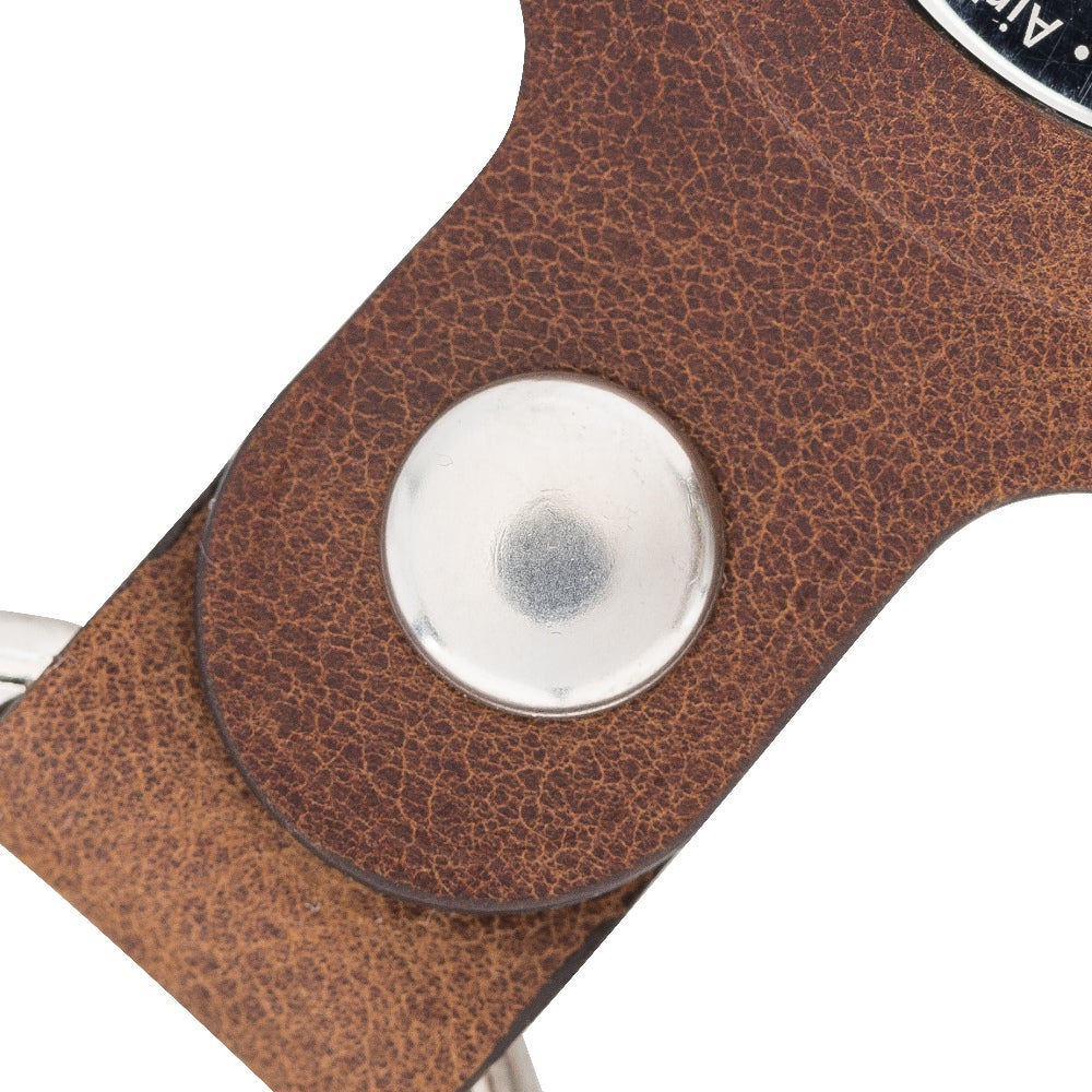 Brown Leather Apple AirTag Case Holder with Key Ring - Hardiston Leather - 5