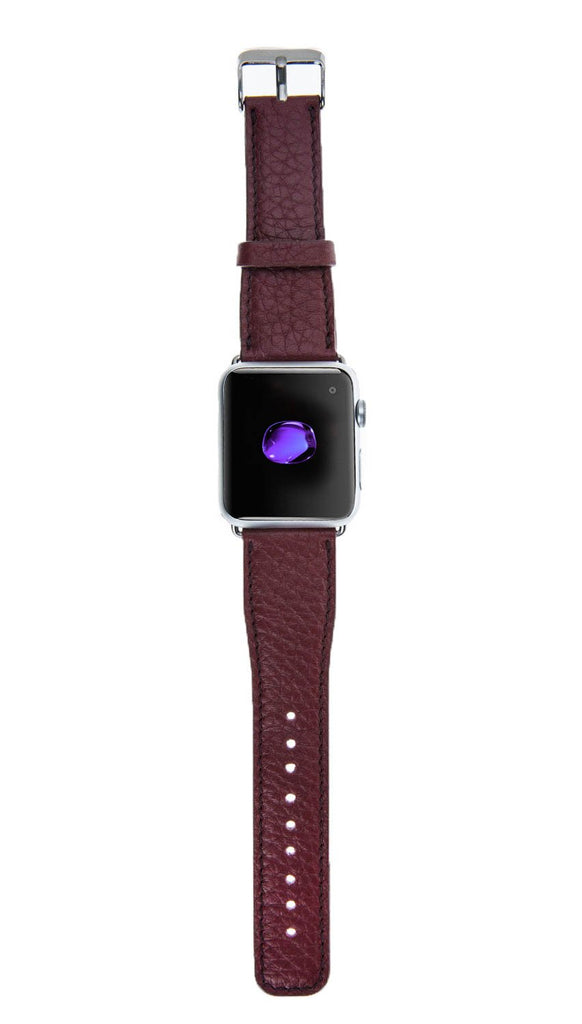 Burgundy Leather Apple Watch Band or Strap 38mm, 40mm, 42mm, 44mm for All Series - Venito - Leather - 5