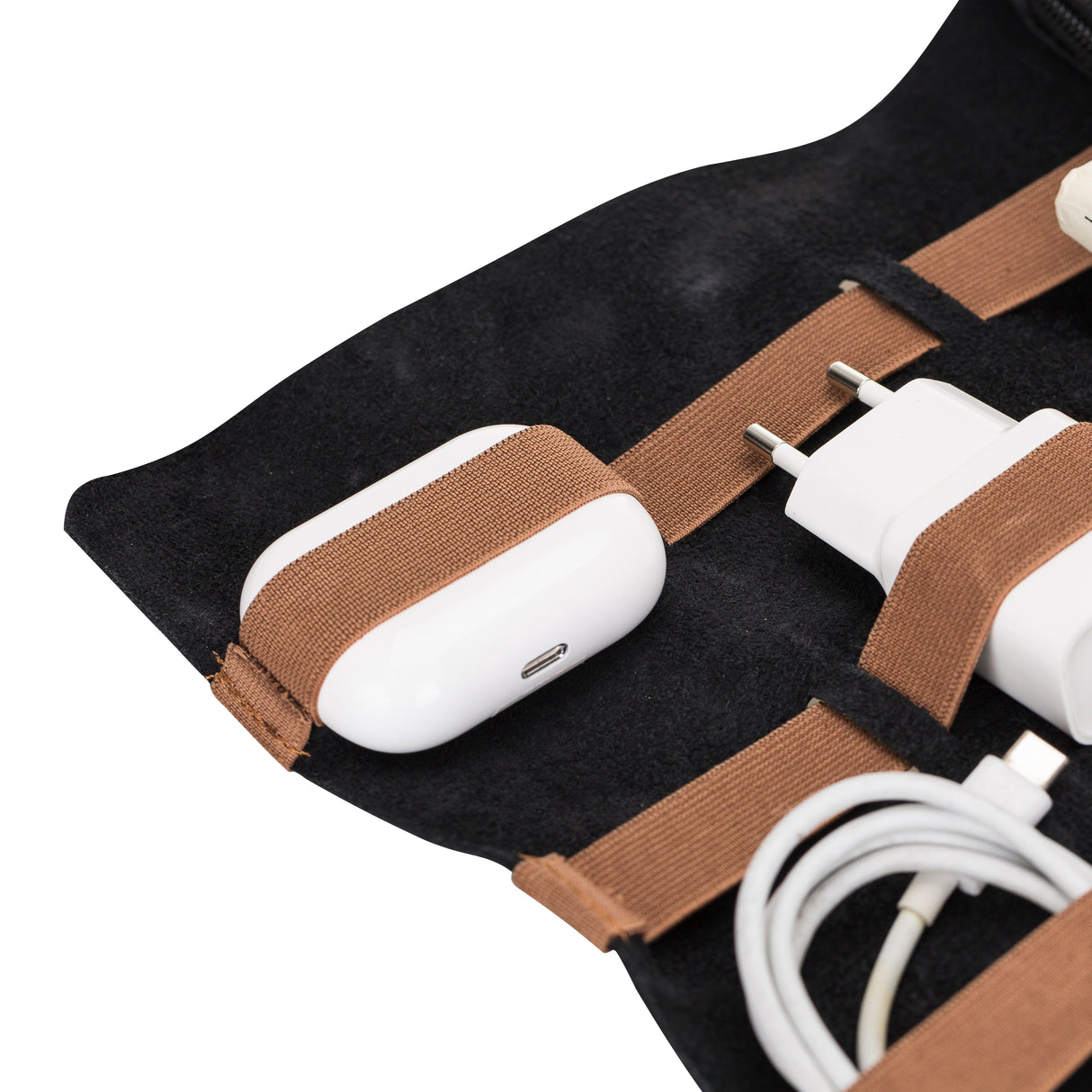 Leather Cable Organizer & Charger Pouch