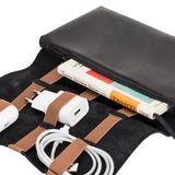 Leather Cable Organizer & Charger Pouch