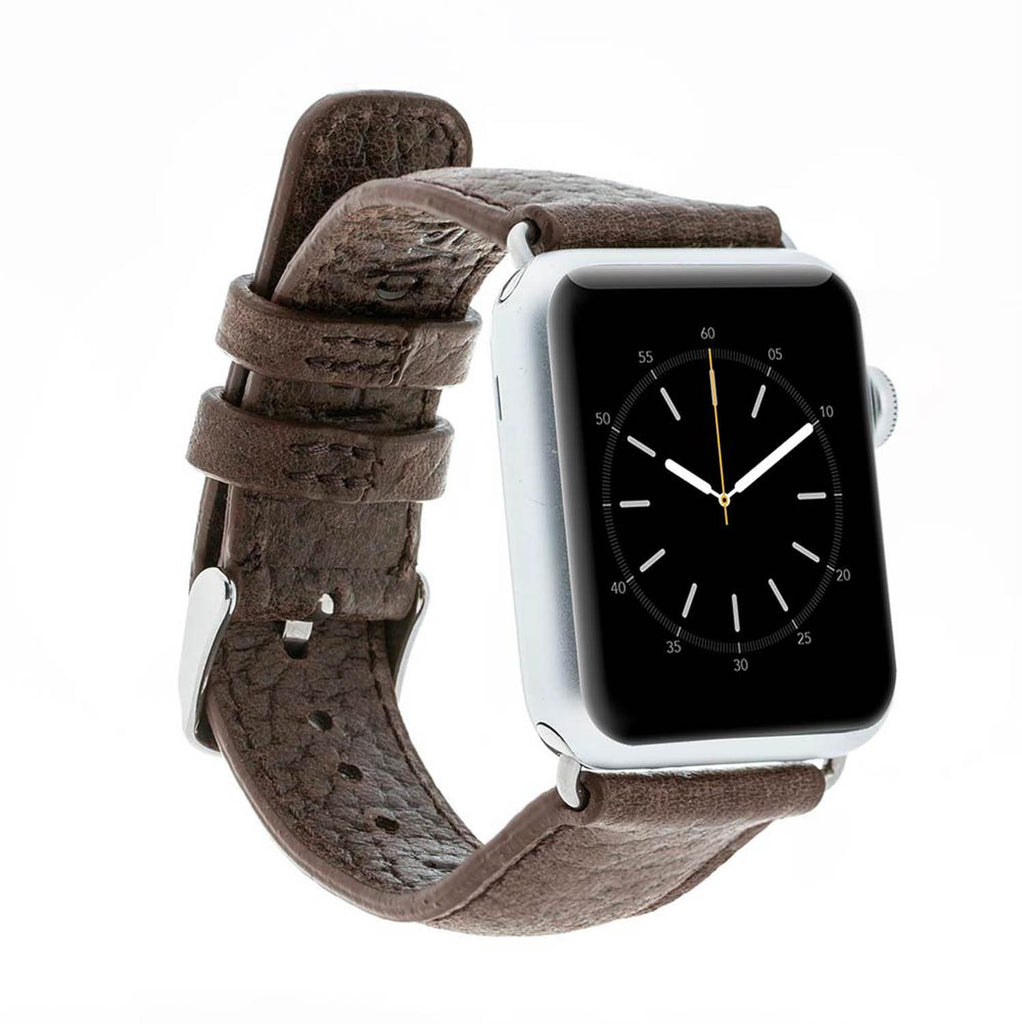 Coffee Leather Apple Watch Band or Strap 38mm, 40mm, 42mm, 44mm for All Series - Venito - Leather - 1