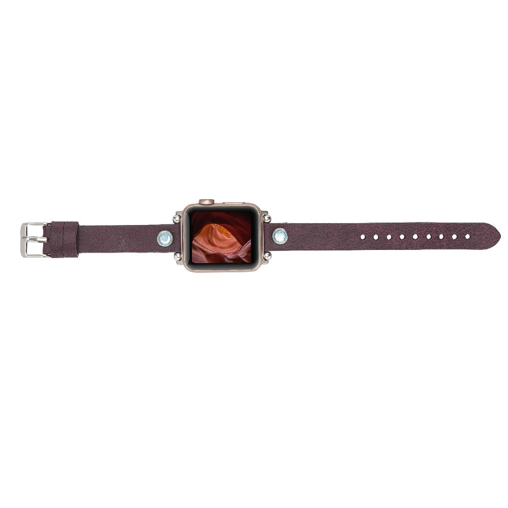 Slim Beady Leather Watch Band for Apple Watch