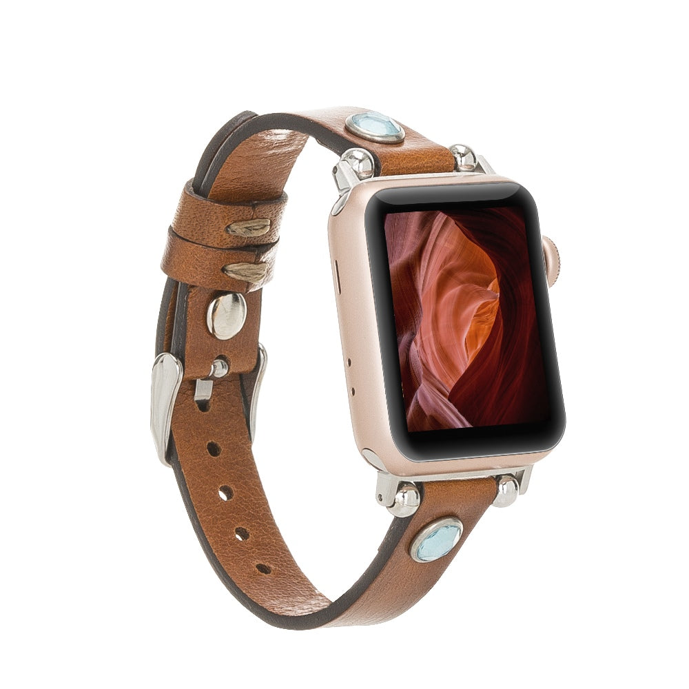 Slim Beady Leather Watch Band for Apple Watch