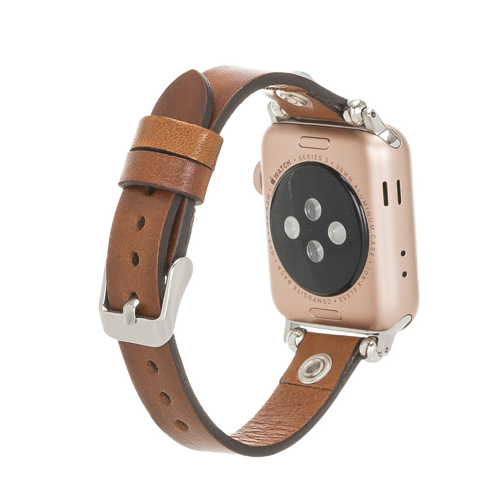 Slim Beady Leather Watch Band for Apple Watch