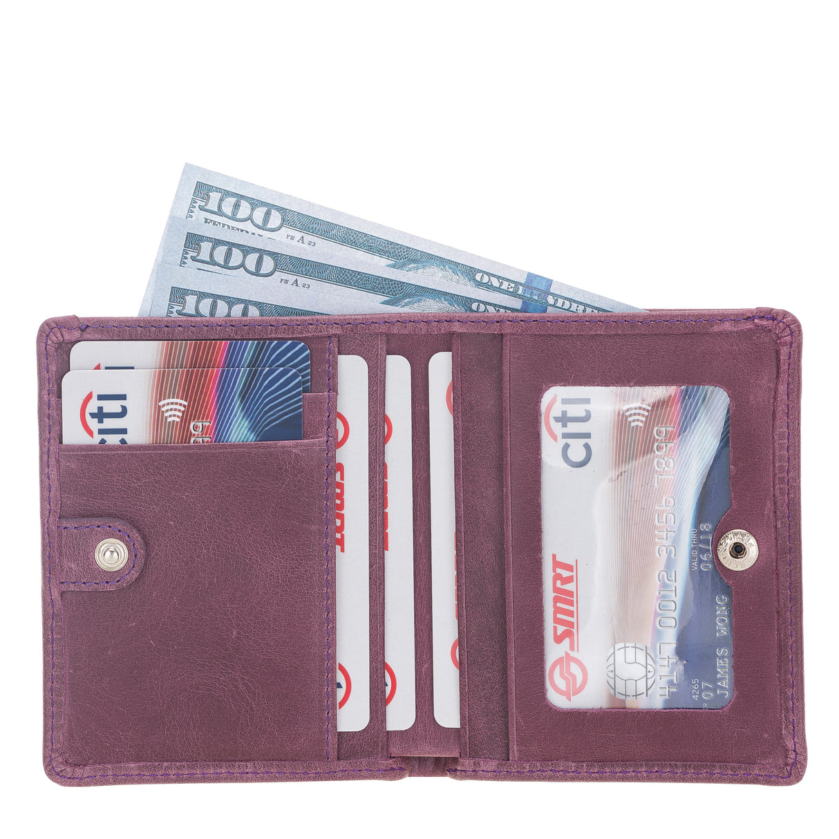 Leather Wallet with Coin Pouch