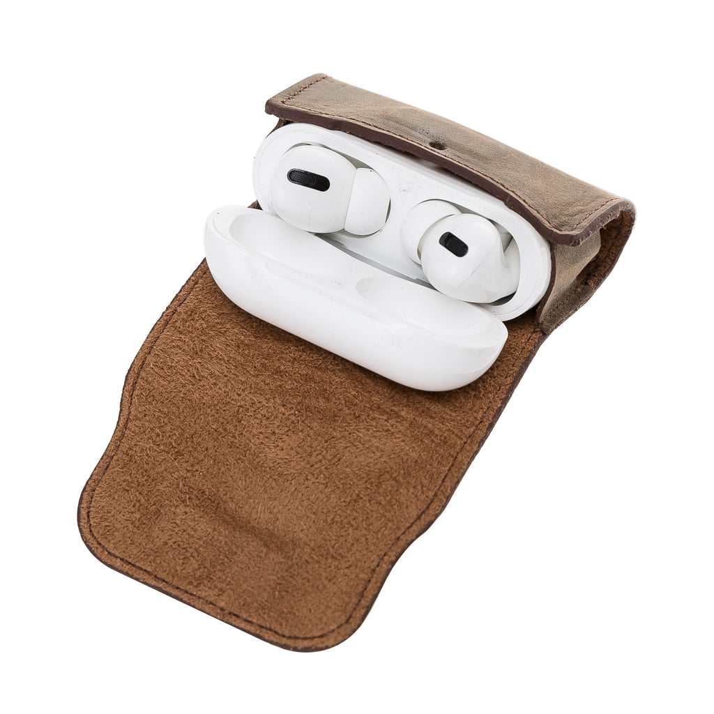 Luxury Brown Apple Airpods Pro Soft Case with Back Hook - Hardiston - 4