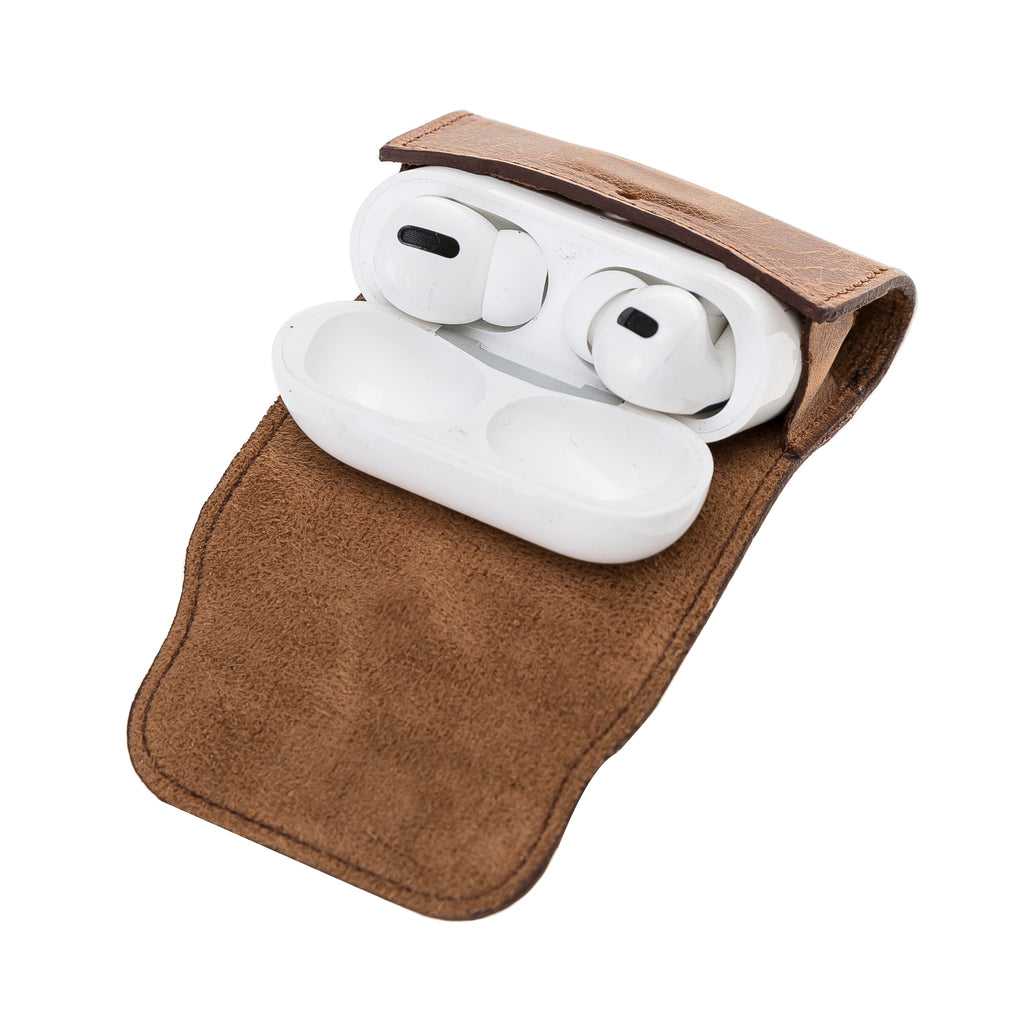 Luxury Brown Apple Airpods Pro Soft Case with Back Hook - Hardiston - 5