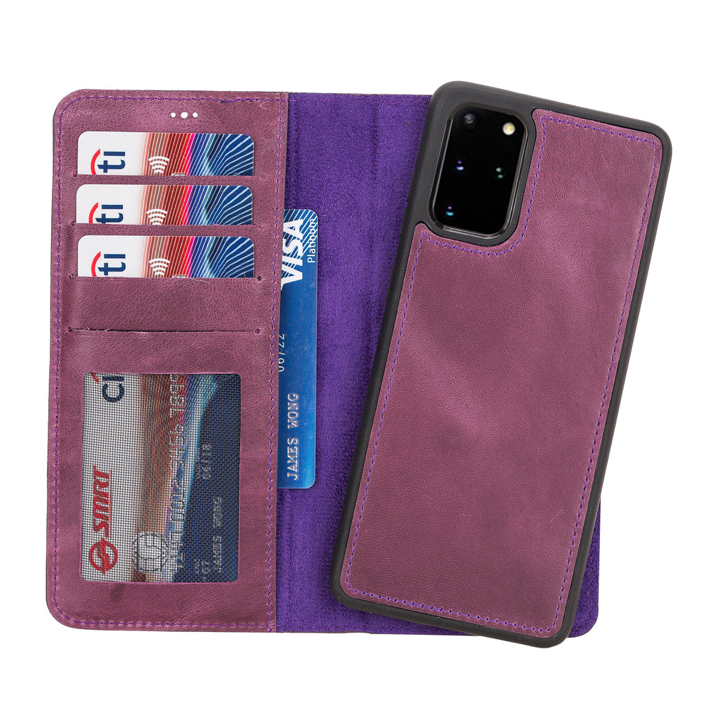 Magnetic Detachable Leather Wallet Case with Card Holders for Samsung Galaxy S20 Plus