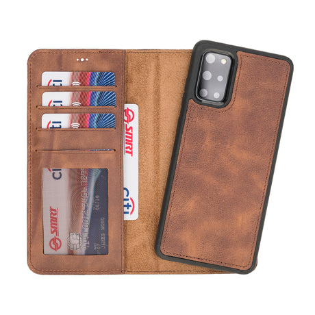 Magnetic Detachable Leather Wallet Case with Card Holders for Samsung Galaxy S20 Plus