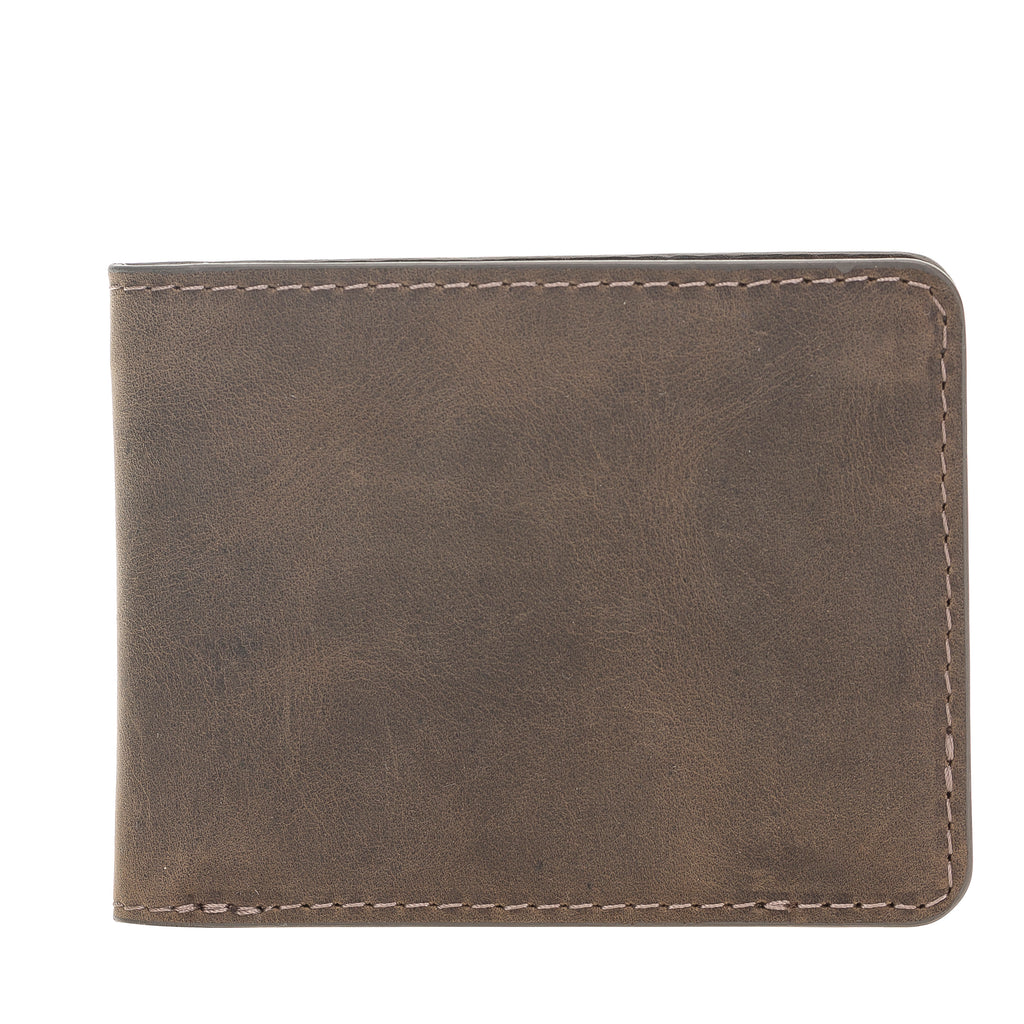 Mocha Leather Classic Bifold Wallet with Credit Card Slots - Hardiston - 1