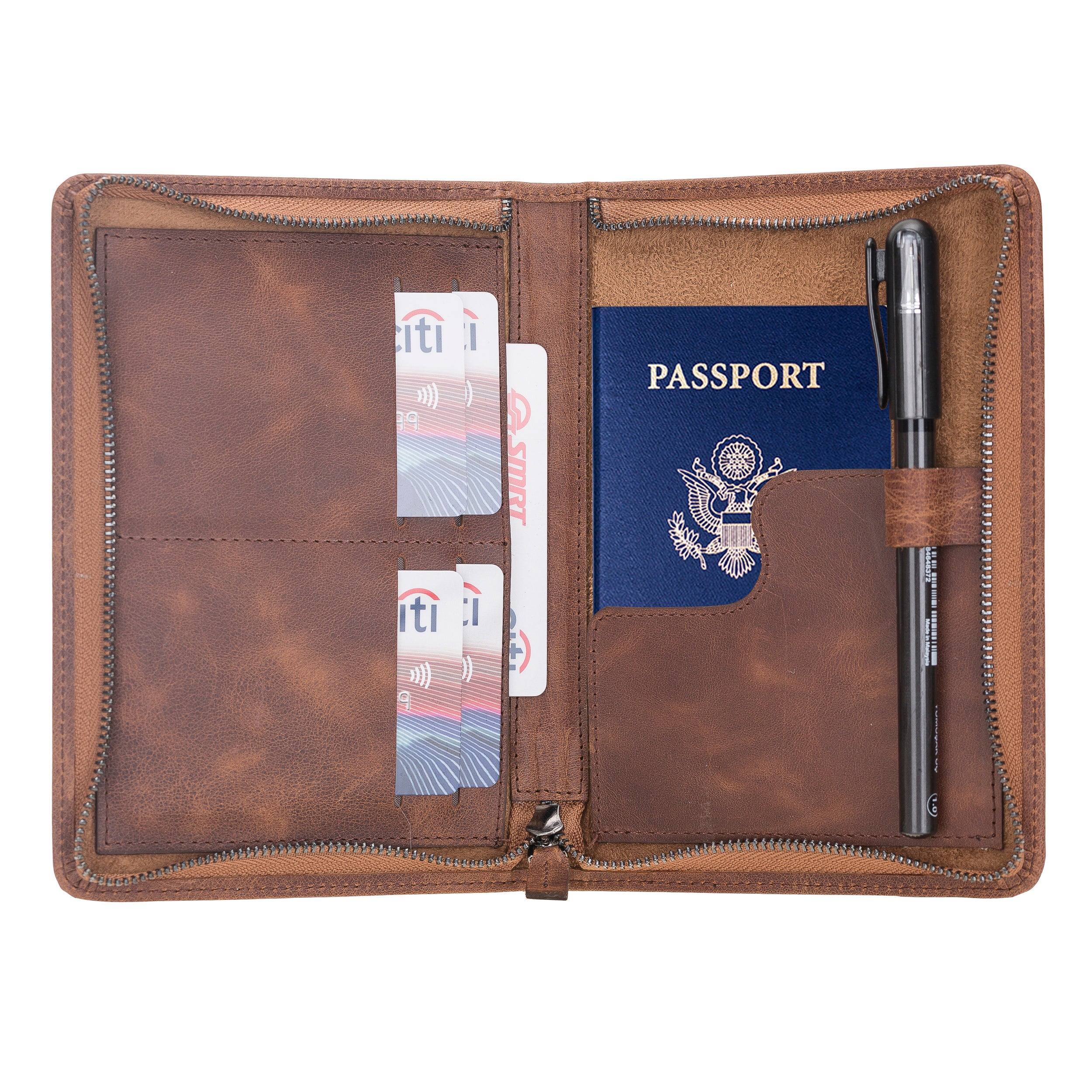 Leather Customized Passport Cover - Passport Covers With Name- The Junket