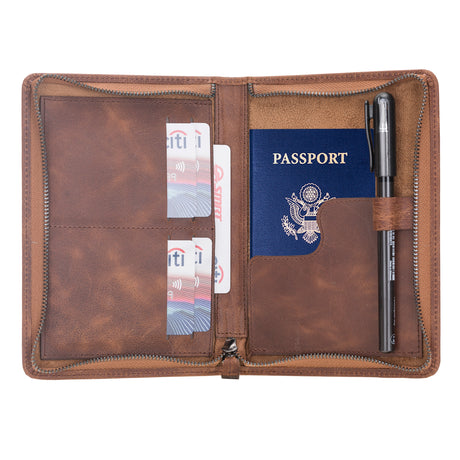 Leather Passport Organizer Bag