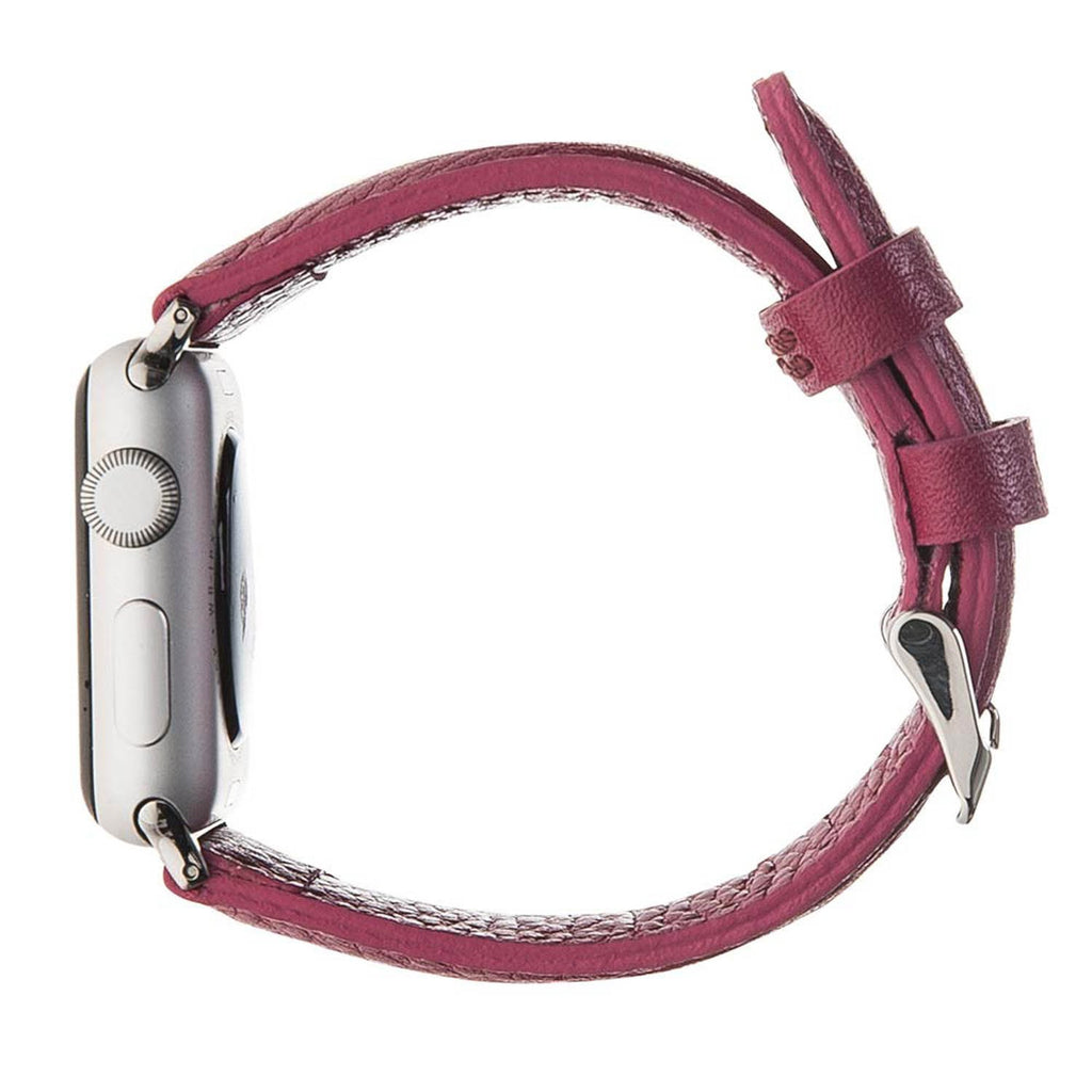 Pink Leather Apple Watch Band or Strap 38mm, 40mm, 42mm, 44mm for All Series - Venito - Leather - 3